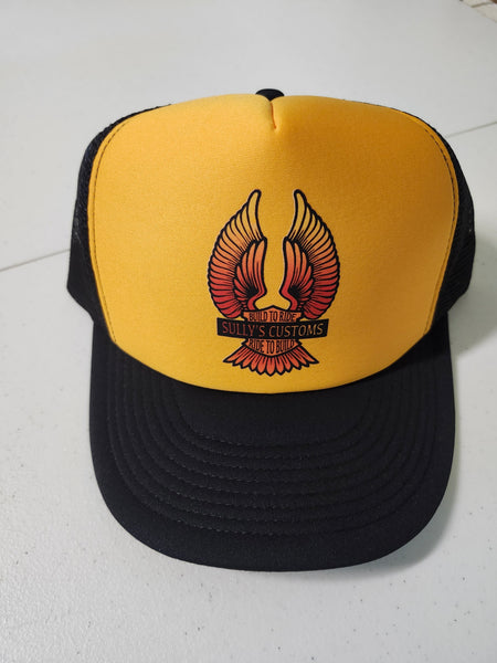 Sully's Gold and black wing hat