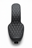 Diamond-pleat Sportster buddy seat, top view on a white background