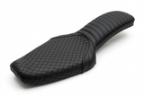 Black Signature Diamond/Arch motorcycle seat on a white background