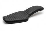 Black Dual Sportster Full Horizontal Pleat seat on a white background