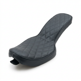 Diamond-pleat Sportster buddy seat, angled view on a white background