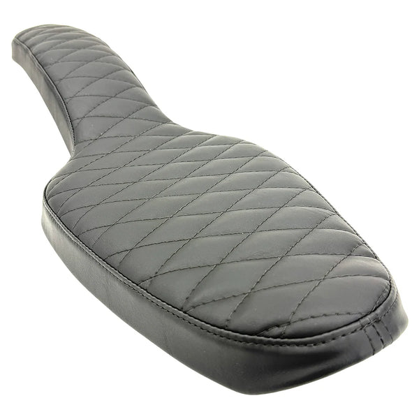 1982–2003 Sportster Seat – Black Tuck and Roll and diamond stitch